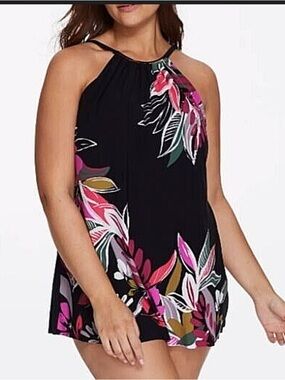 Magicsuit Black Swimwear with Multicolor Trim Size 10